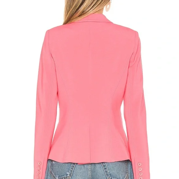 Smythe Wrap Pink Tailored Blazer with Textured Fabric Size 8 (Medium) - Picture 3 of 9